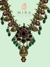 Antique Lakshmi Haram Set - MIRASILKS Antique Lakshmi Haram Set